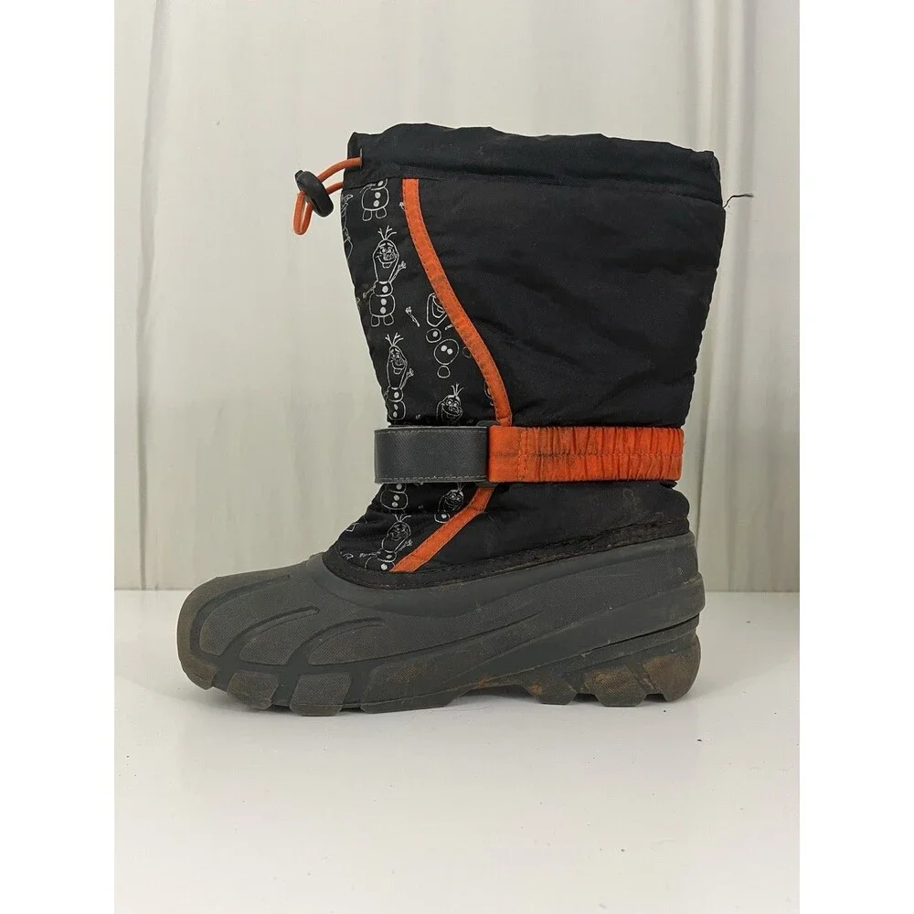 Sorel Disney Olaf Winter Snow Boots Kids Size 6 Olaf Black Pull On Weather Proof